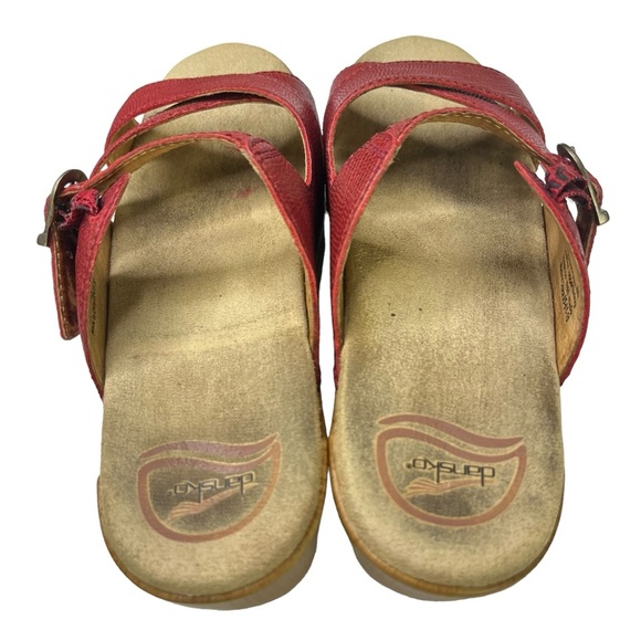 Dansko Leather Cross Strap Block Heels Sandals Womens Size US9.5-10  EU40 - Picture 7 of 13